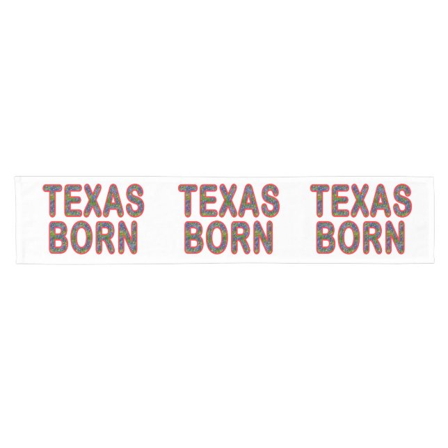 Texas Born Bluebonnet Short Table Runner (Horizontal)