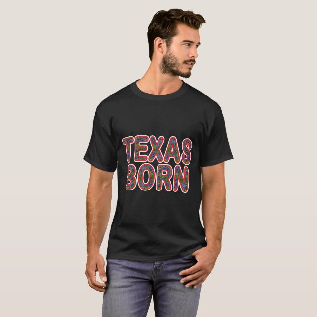 Texas Born Bluebonnet T-Shirt (Front Full)