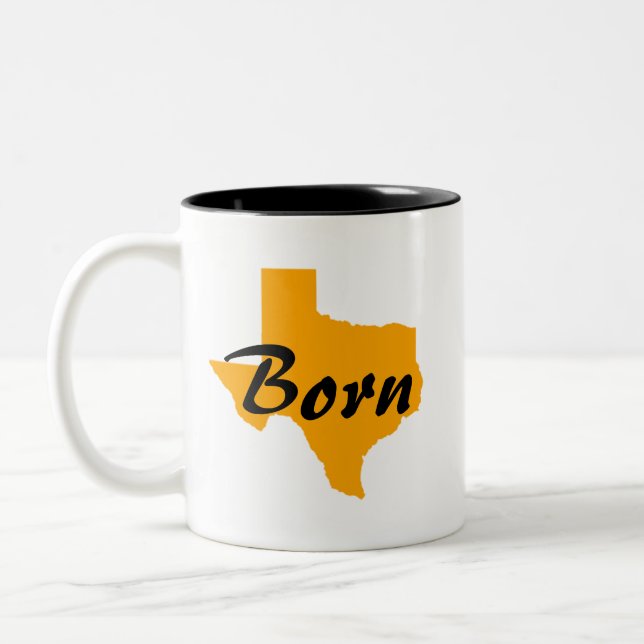 Texas Born, California Raised Two-Tone Coffee Mug (Left)