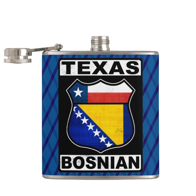 Texas Bosnian American Hip Flask (Opened)