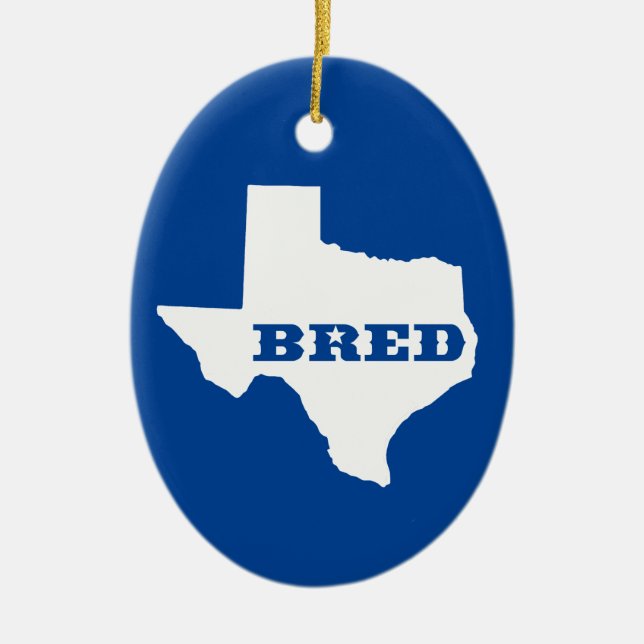 Texas Bred Ceramic Tree Decoration (Front)