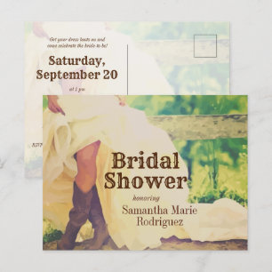 Texas Bride in Boots Bridal Shower Invitation Post Postcard