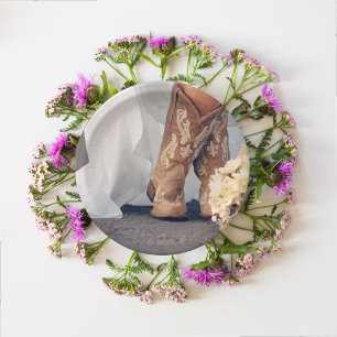 Texas Bride in Boots Bridal Shower Paper Plate