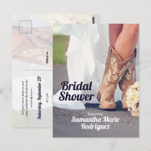 Texas Bride in Boots Bridal Shower Postcard