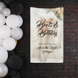 Texas Bride in Rhinestone Boots Bridal Shower Banner
