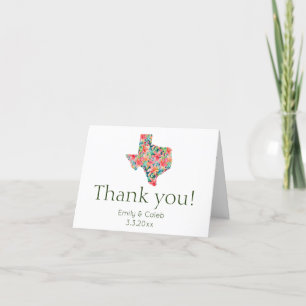 Texas Bright Tropical Botanical Floral  Thank You Card