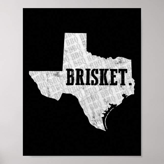 Texas Brisket Bbq And Pitmaster Tee  Poster (Front)