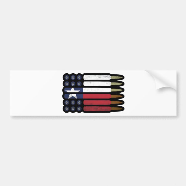 Texas Bullet Ammo Texan State Flag Bumper Sticker (Front)