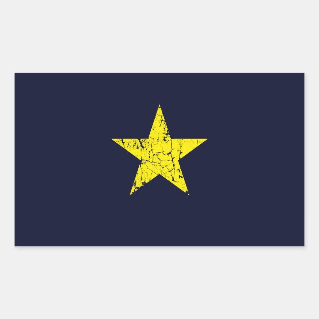 Texas, Burnet Star Historical Flag, Distressed Rectangular Sticker (Front)