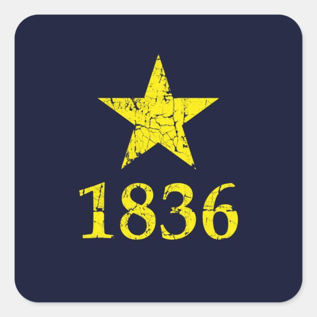 Texas, Burnet Star Historical Flag, Distressed Square Sticker (Front)