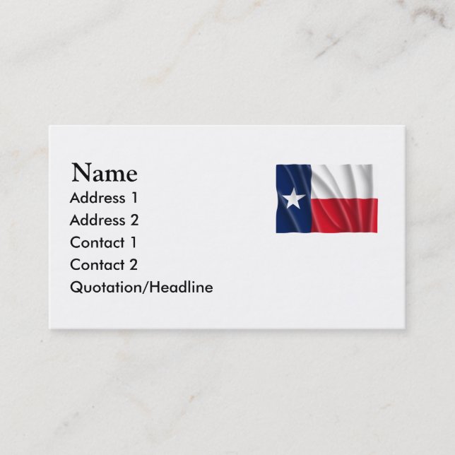 TEXAS BUSINESS CARD (Front)