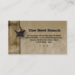 Texas Business Card Beige Denim Jean Star