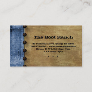 Texas Business Card Blue Denim Jean Star