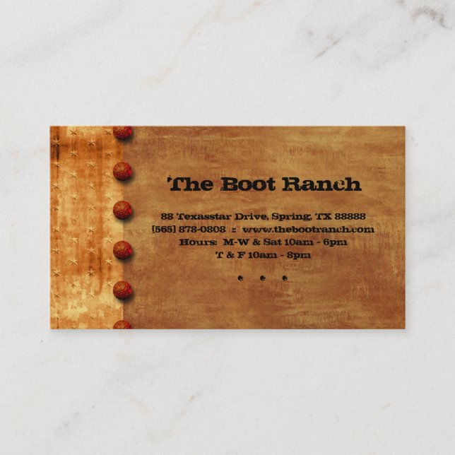 Texas Business Card Rust Denim Jean Star (Front)