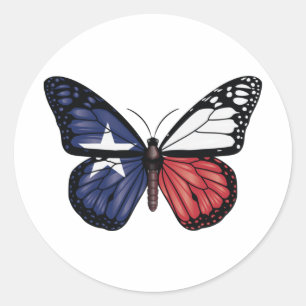 Texas butterfly monarch flag classic round sticker