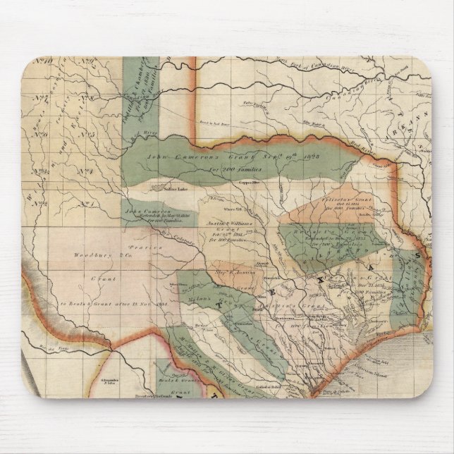 Texas, By David H Burr Mouse Mat (Front)
