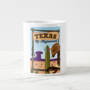 Texas By Stagecoach Large Coffee Mug