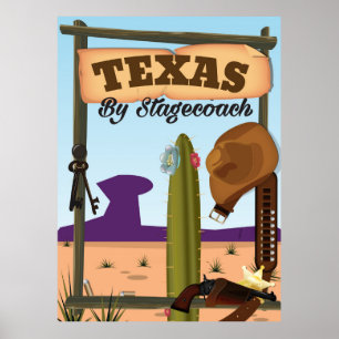 Texas By Stagecoach Poster