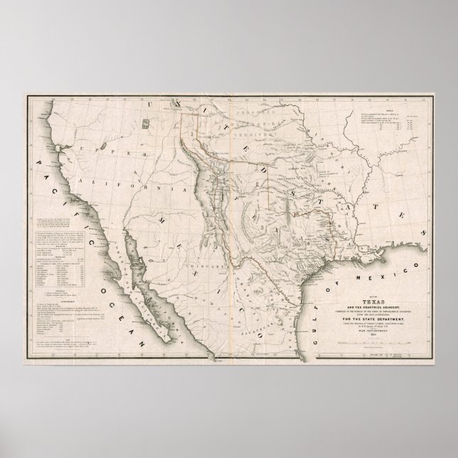 Texas California and Oregon, 1846 Poster (Front)