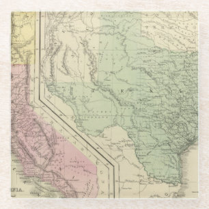 Texas, California Glass Coaster