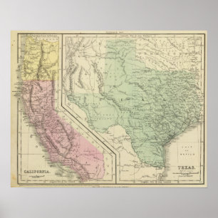 Texas, California Poster