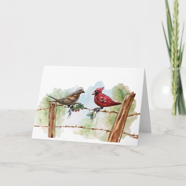 Texas Cardinal Christmas Card (Front)