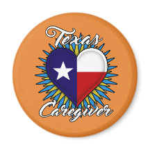 Texas Caregiver magnet (orange background)