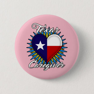 Texas Caregiver round button (pink, white font)