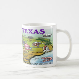 TEXAS Cartoon Map Coffee Mug