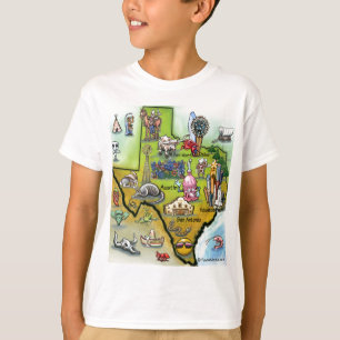 Texas Cartoon Map T-Shirt