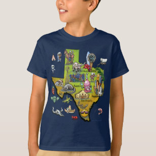 Texas Cartoon Map T-Shirt