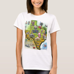 Texas Cartoon Map T-Shirt
