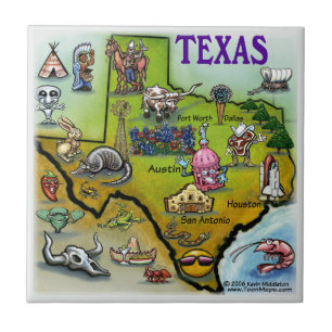 Texas Cartoon Map Tile