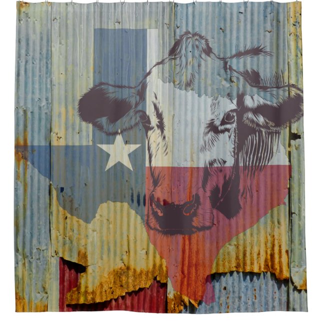 Texas Cattle Ranch House shower curtain (Front)