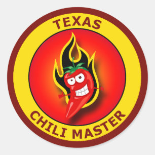 TEXAS CHILI MASTER CLASSIC ROUND STICKER