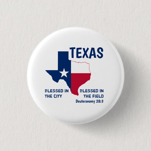 TEXAS Christian Scripture Blessed 3 Cm Round Badge (Front)