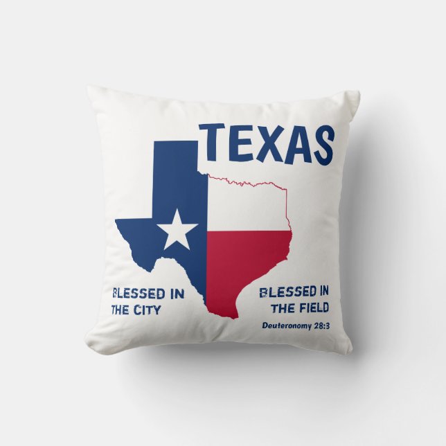 TEXAS Christian Scripture Blessed Monogram Cushion (Front)