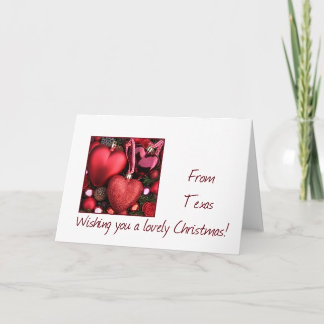 Texas  Christmas Card, state specific Holiday Card (Front)