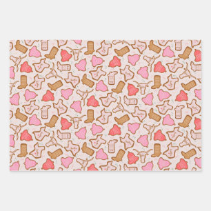 Texas Christmas Cookies  Wrapping Paper Sheet