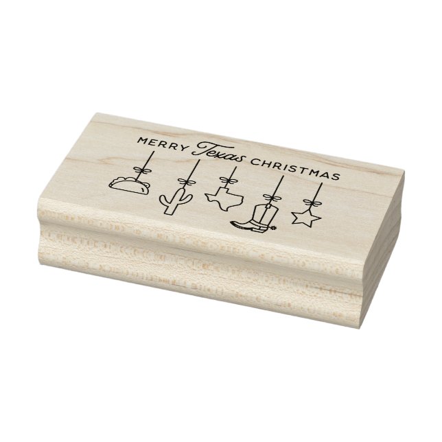 Texas Christmas Ornaments Rubber Stamp (Stamp)