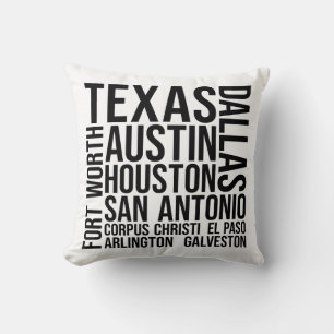 Texas Cities Word Art - Austin Travel Cushion