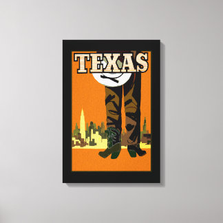Texas City Cowboy Canvas Print
