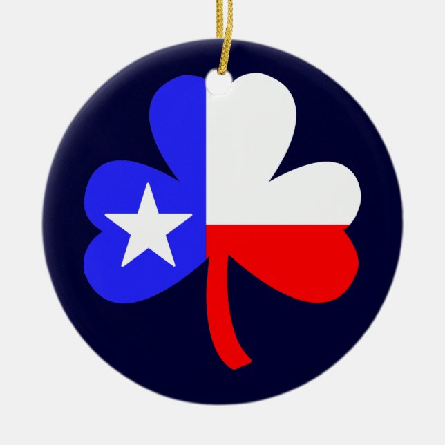 Texas Clover Ceramic Tree Decoration (Front)