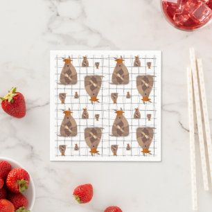 Texas College Graduate Armadillo - Longhorn Napkin