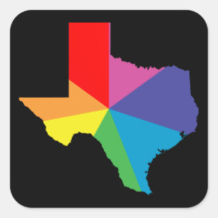 texas colour burst square sticker