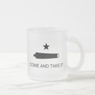 Texas, Come and Take It Frosted Glass Coffee Mug