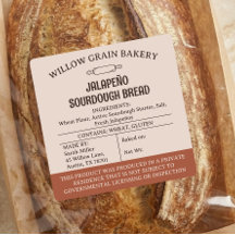 Texas Cottage Food Jalapeño Sourdough Bread Label