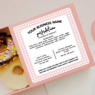 Texas Cottage Law Food label for hoilday baking