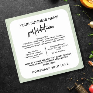 Texas Cottage Law Food label sticker