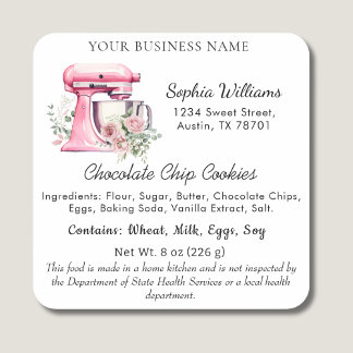 Texas Cottage Law Food label Sticker